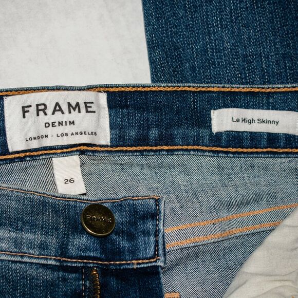 FRAME Denim Size 26 Le High Skinny Jeans Stanmore Blue - Picture 5 of 9